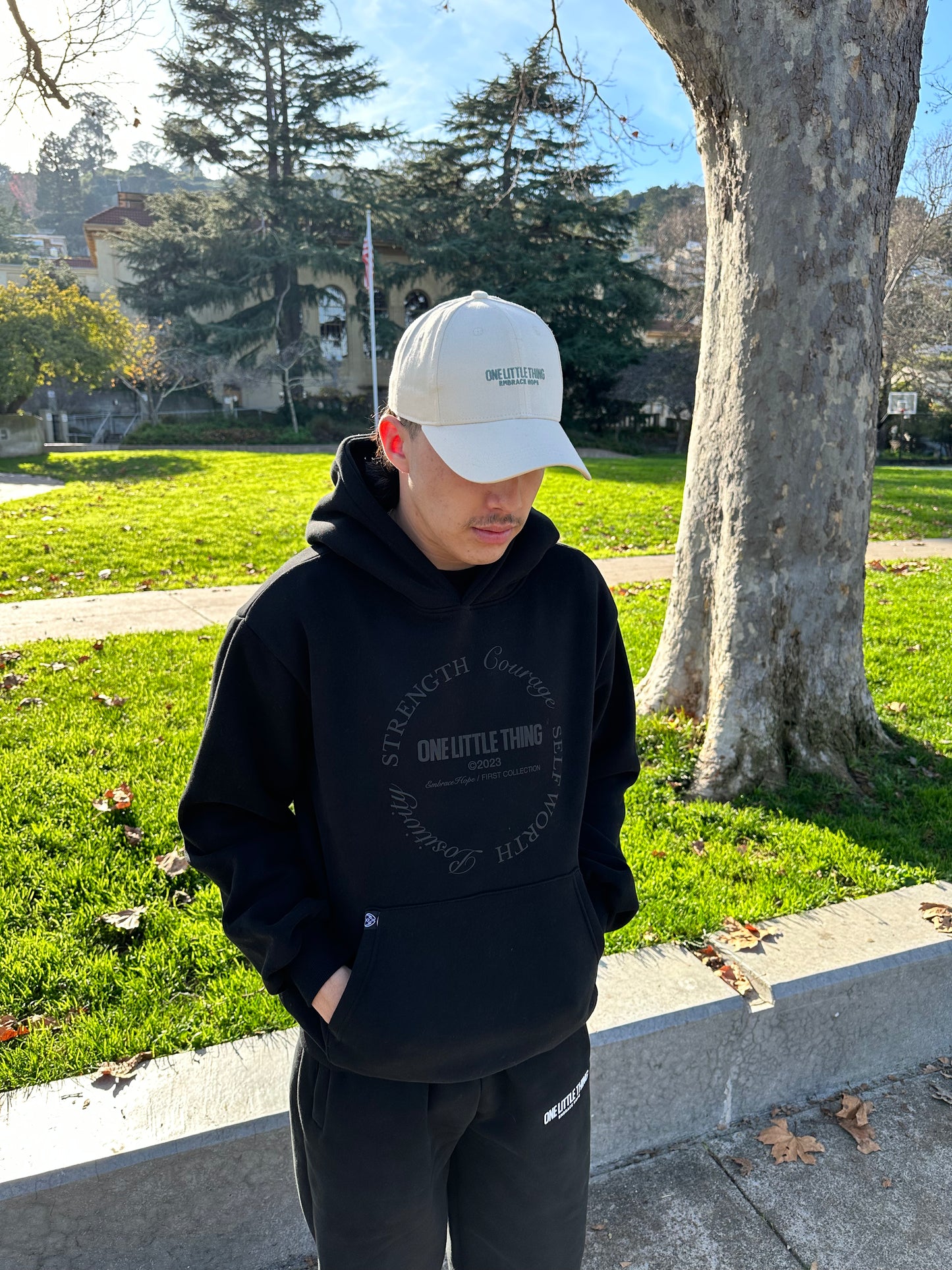 Unisex Black Strength Hoodie (Puff Black Logo)
