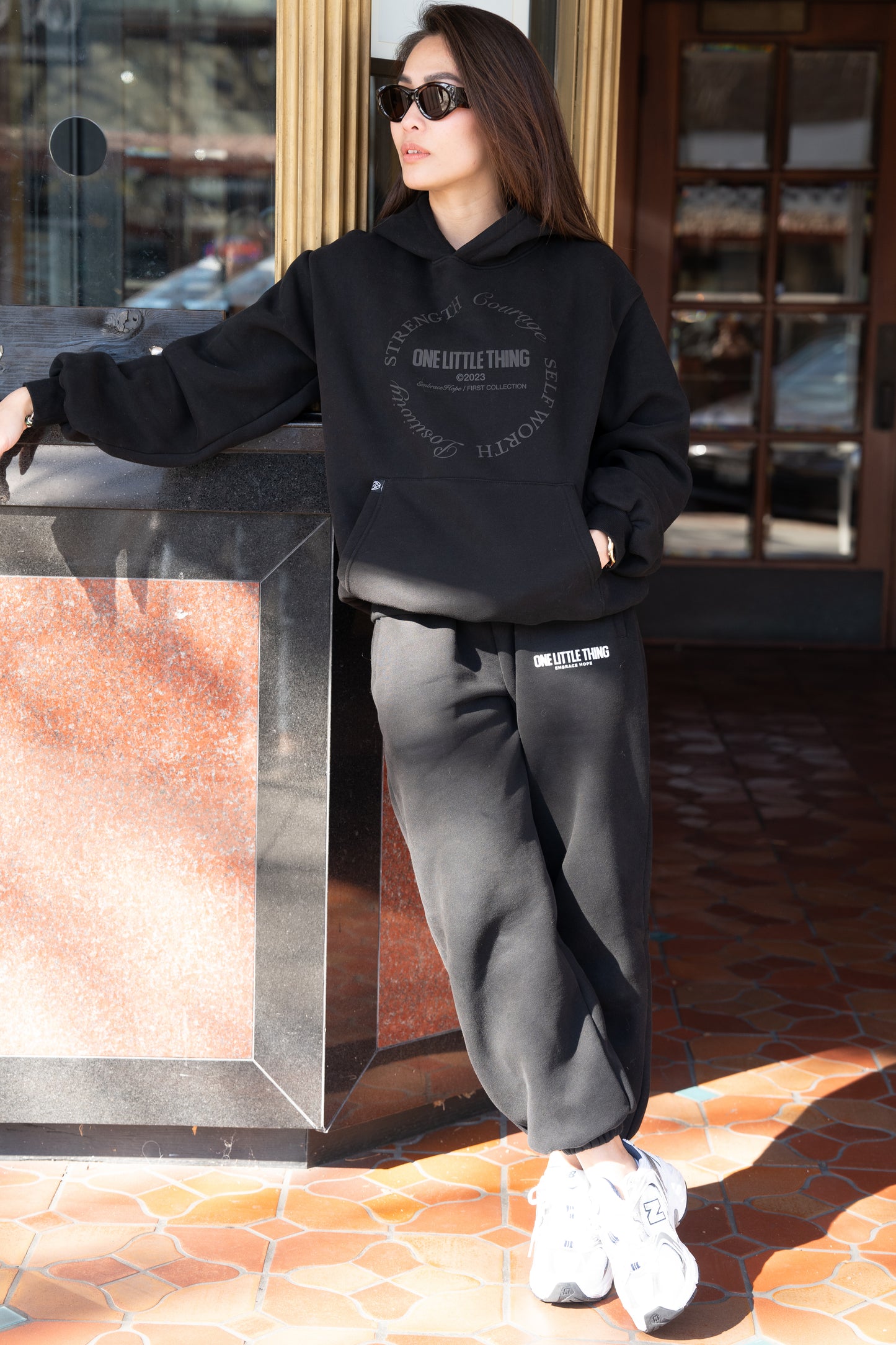 Unisex Black Strength Hoodie (Puff Black Logo)